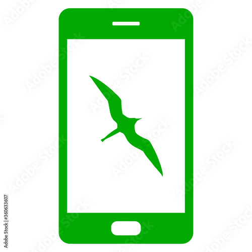 Fregattvogel und Smartphone