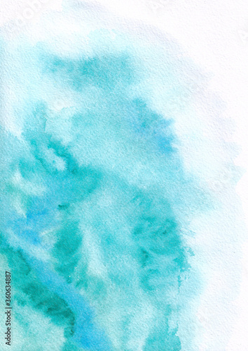 Watercolor abstract blue paint