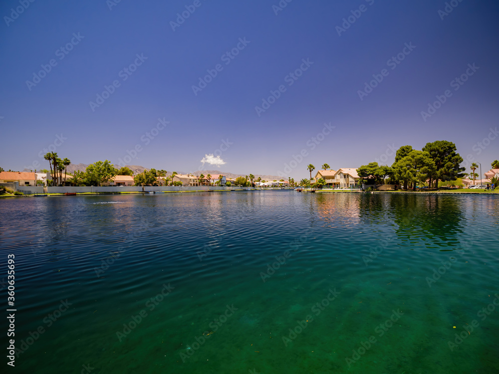 Sunny view of the Desert Shores community Sunny view of the Desert Shores community