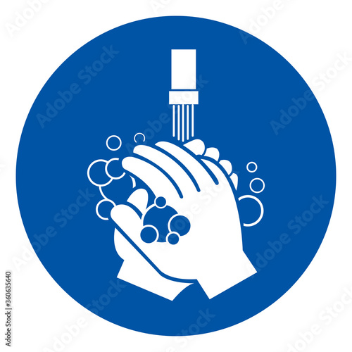 Please Wash Your Hand Symbol Sign,Vector Illustration, Isolated On White Background Label. EPS10