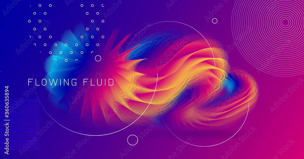 Fluid Abstract. Wave Gradient Wallpaper. Vector 