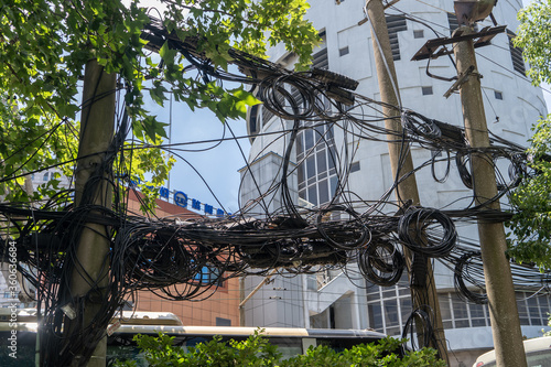 Electricity Cables in Shanghai, China photo