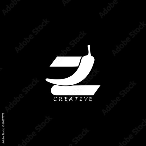 Chili concept flat Z letter logo design