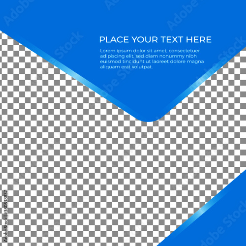 social media template with blue angle design 