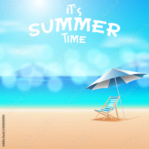 Hello summer in the beach vector background. vector illustration