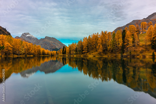 Sils im Engadin uím Herbst in der Schweiz