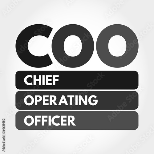 COO - Chief Operating Officer acronym, business concept background