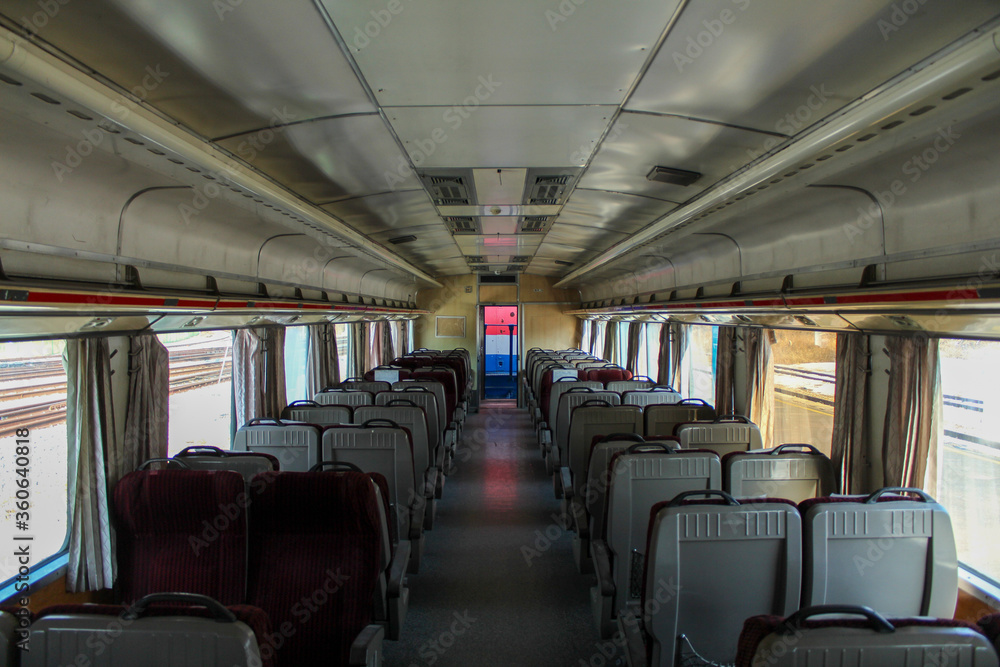 interior of an old train