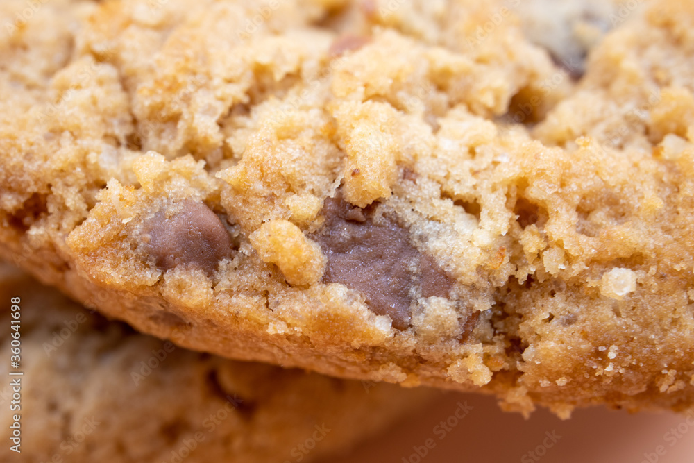 Studio shot of a chocolate chip cookie. Studio shot of a chocolate chip cookie.