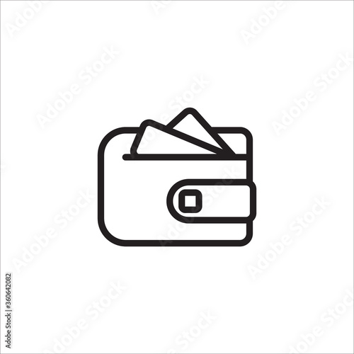 Wallet purse billfold line icon