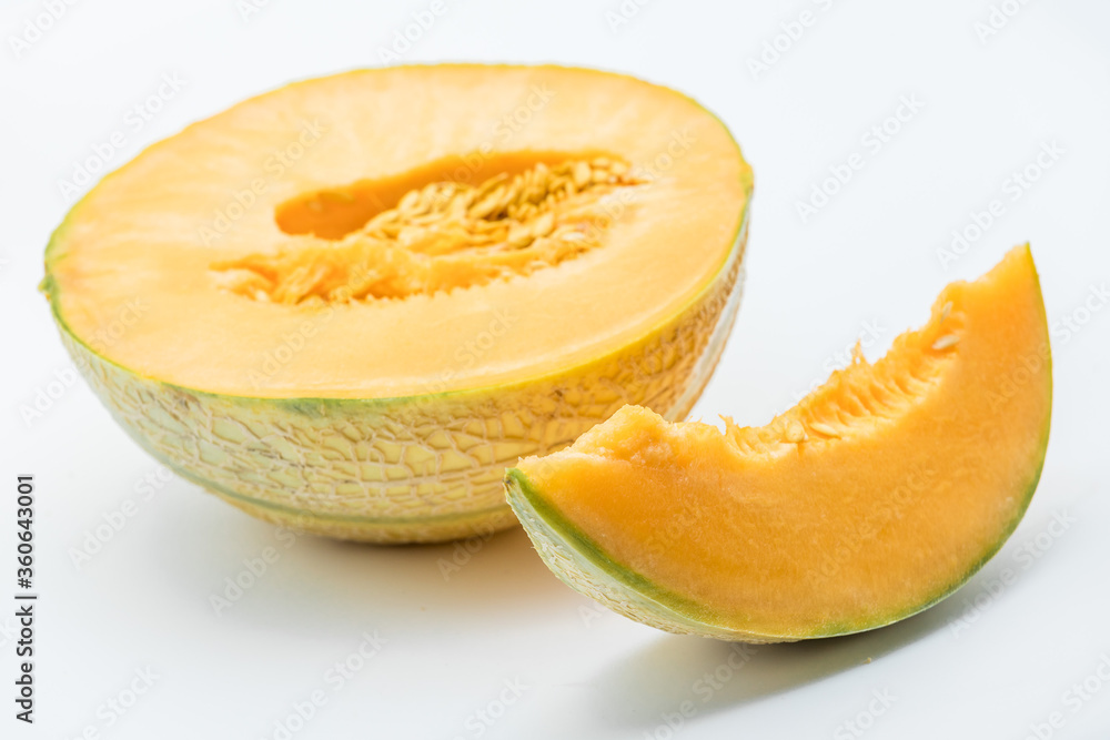 Melon on a white background