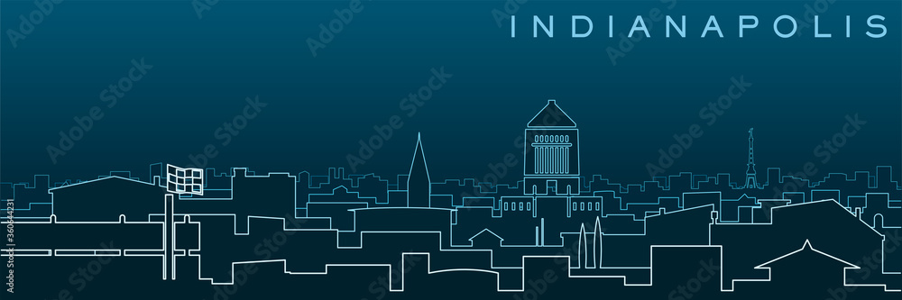 Indianapolis Multiple Lines Skyline and Landmarks Indianapolis Multiple Lines Skyline and Landmarks