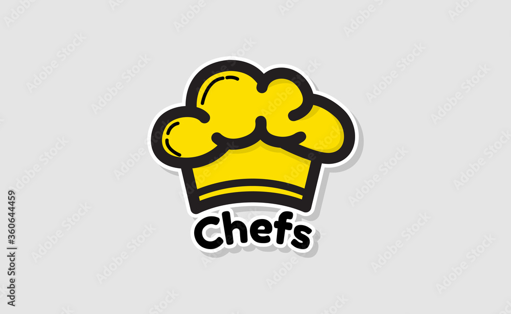 Chef Hat Logo Template. Restaurant logo Design Inspiration. Bakery Logo Vector Chef Hat Logo Template. Restaurant logo Design Inspiration. Bakery Logo Vector
