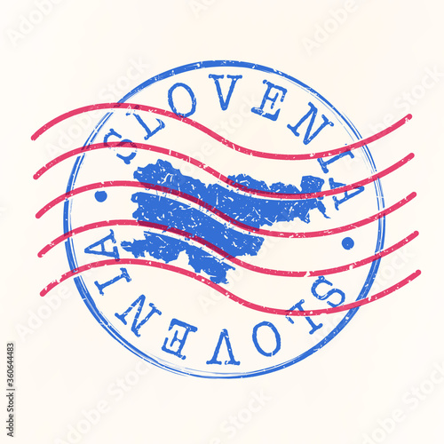 Slovenia Stamp Postal. Map Silhouette Seal. Passport Round Design. Vector Icon. Design Retro Travel.