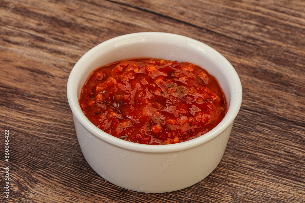 Tomato spicy sauce in the bowl Tomato spicy sauce in the bowl