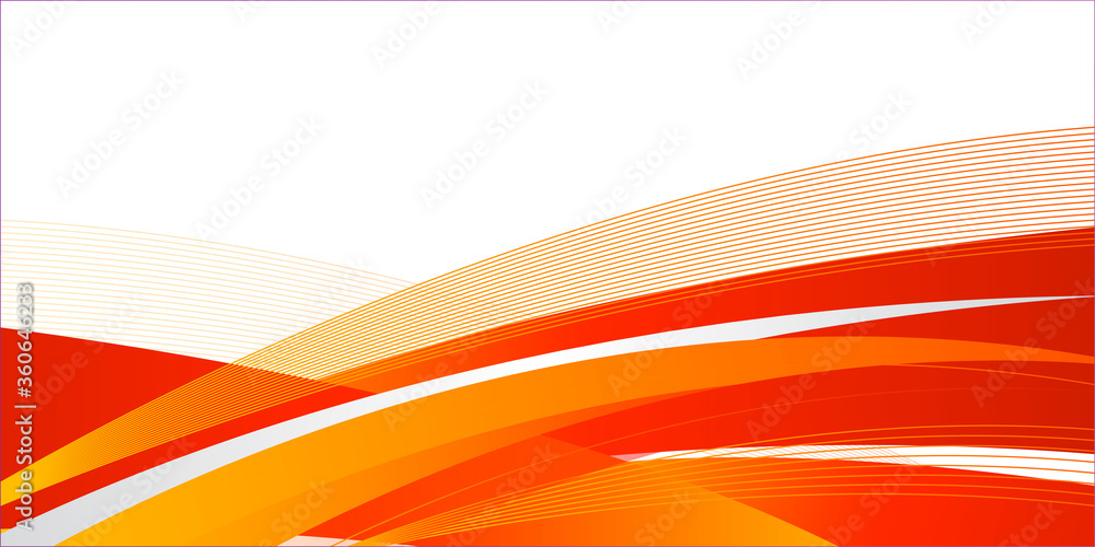 Orange white wave abstract presentation background. 
Hi-tech orange shapes abstract vector background. 
Abstract orange waves - data stream concept. - obrazy, fototapety, plakaty 