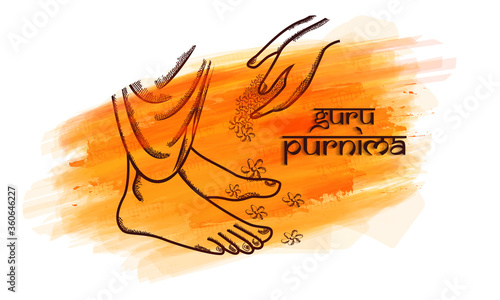 Sketching vector Illustration for the Day Of Honoring Celebration Guru Purnima.
