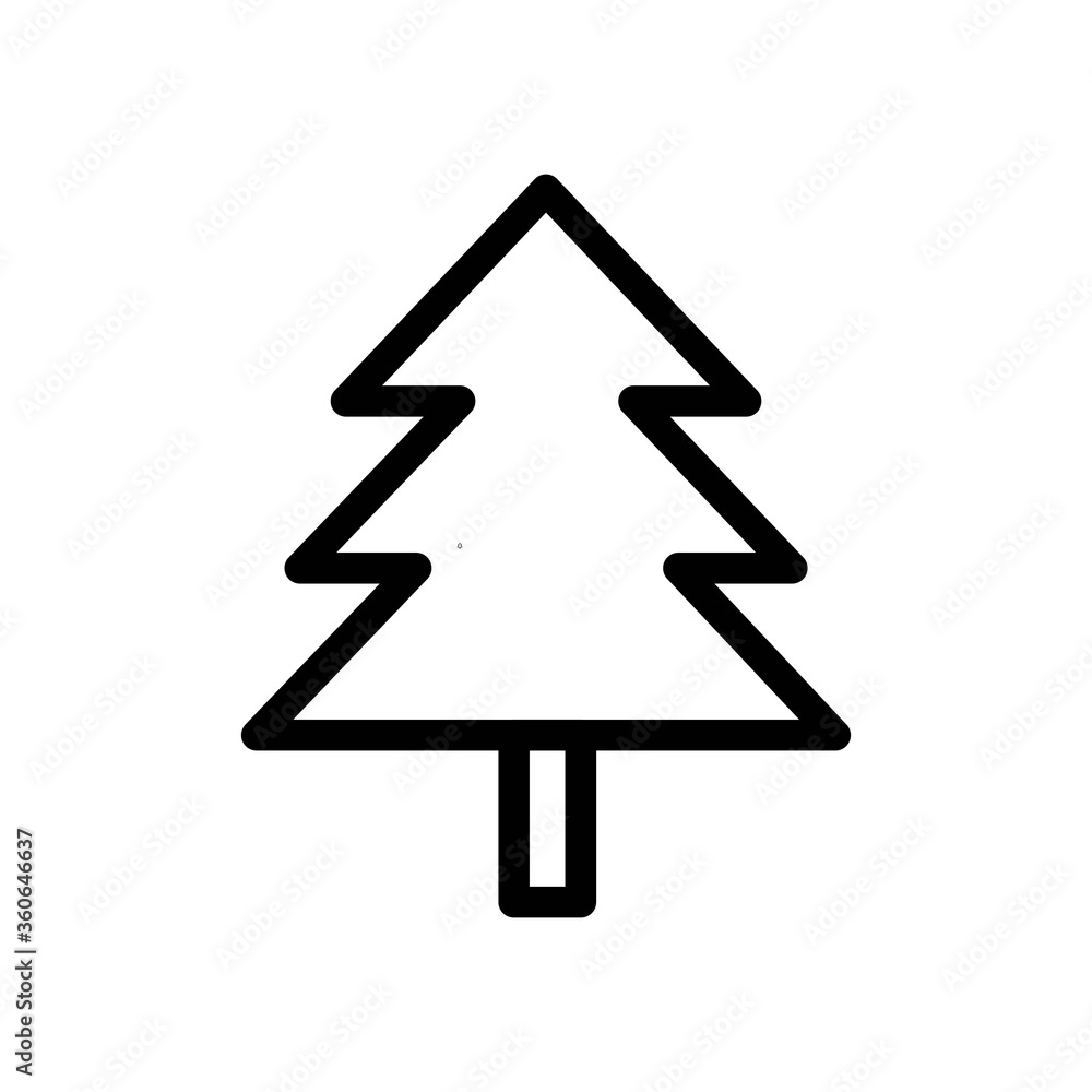 Evergreen conifer tree icon in line design style. Fir or pine tree sign. Evergreen conifer tree icon in line design style. Fir or pine tree sign.