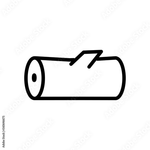 Wood log icon illustration in line design style. Firewood sign.