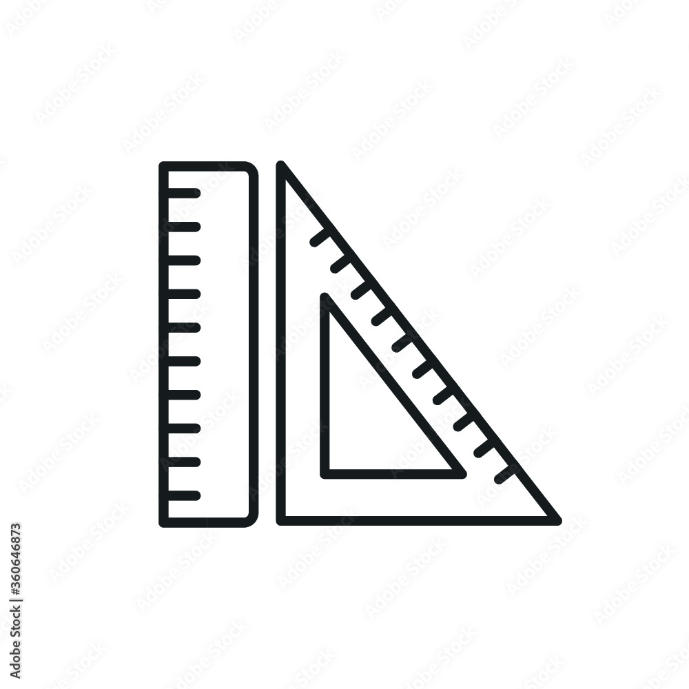 Rulers outline icon. linear style sign for mobile concept and web design. Geometry simple line vector icon. 