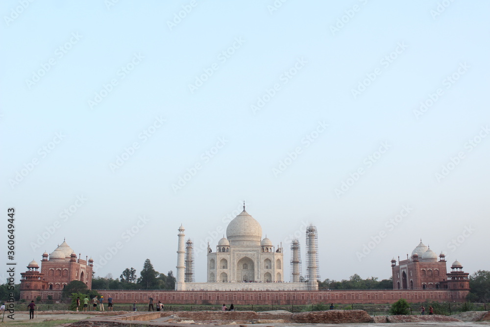 Tajmahal in Agra, the symbol of love and the most beautiful building in the world. UNESCO WORLD HERITAGE SITE and one of world's wonder of India