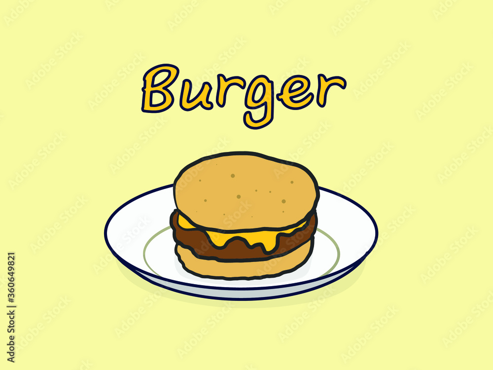 Meat Burger fast food vector illustration Meat Burger fast food vector illustration