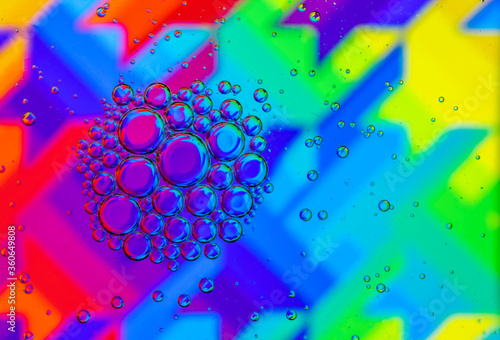 Oil drops photo with beautiful colors, Oil drops photography .