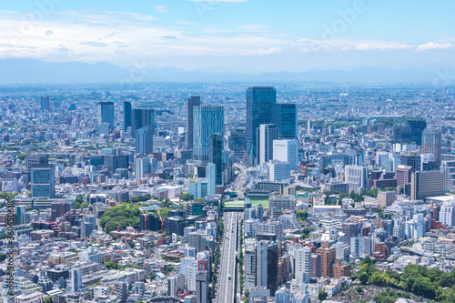 (東京都-都市風景)青空と渋谷方面風景２