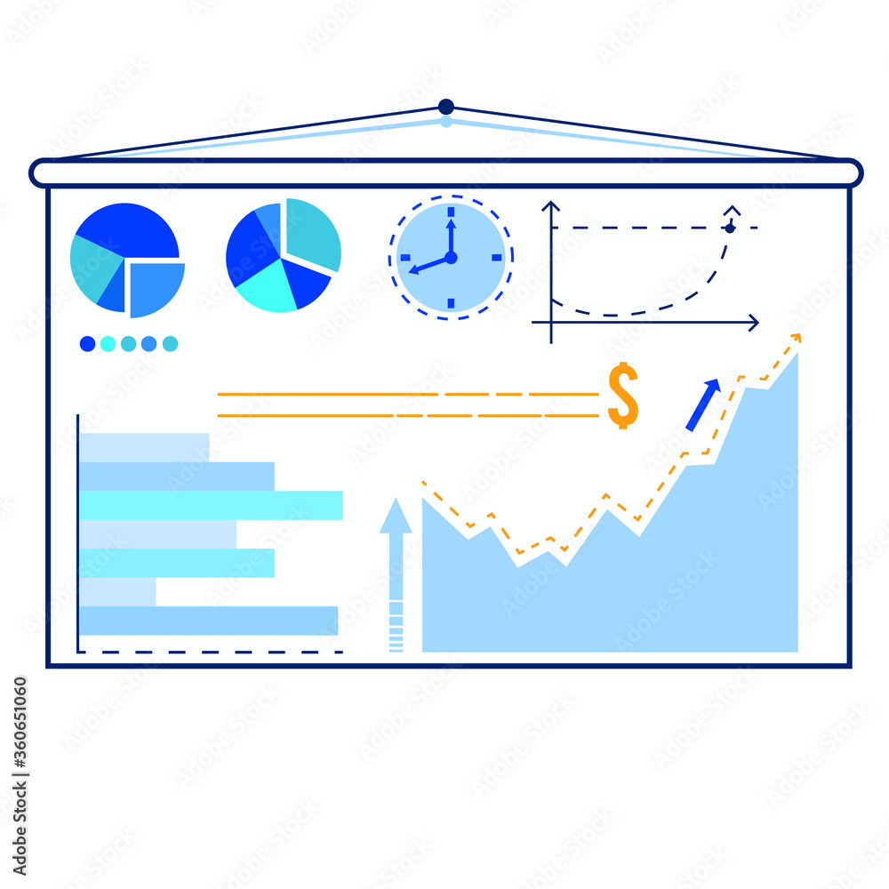 Vector image of a Board with graphs