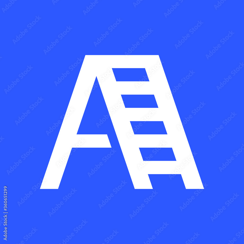 Letter A stairs, simple logo vector. Letter A stairs, simple logo vector.