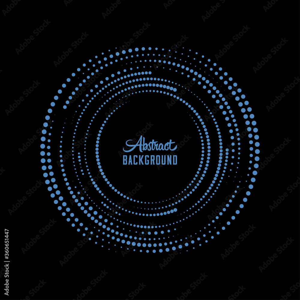 Abstract dotted background. Halftone circular vortex dotted frame. Vector and illustration. Abstract dotted background. Halftone circular vortex dotted frame. Vector and illustration.