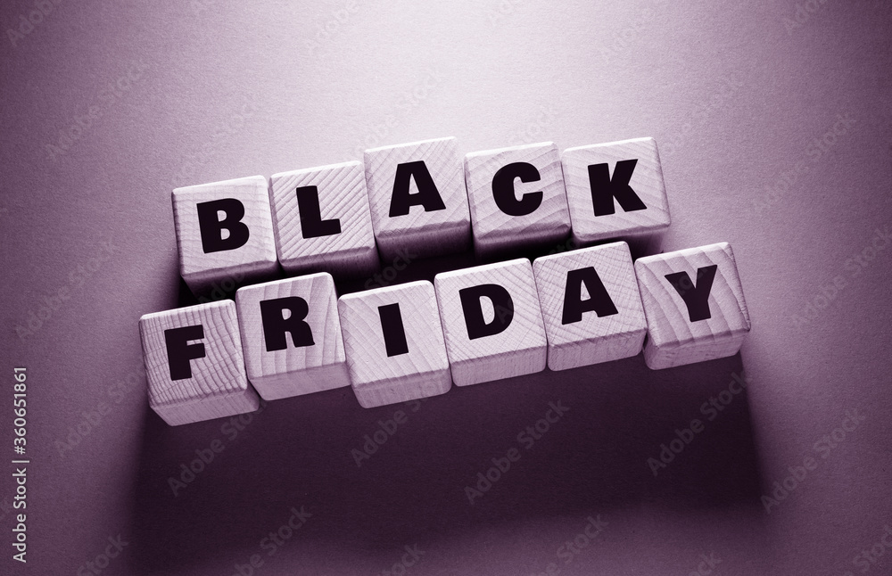 Obraz premium Black Friday Word with Wooden Cubes