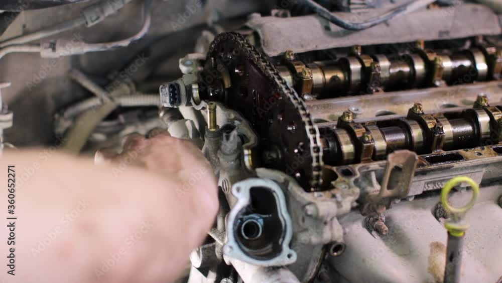 Car mechanic working in service center Car mechanic working in service center