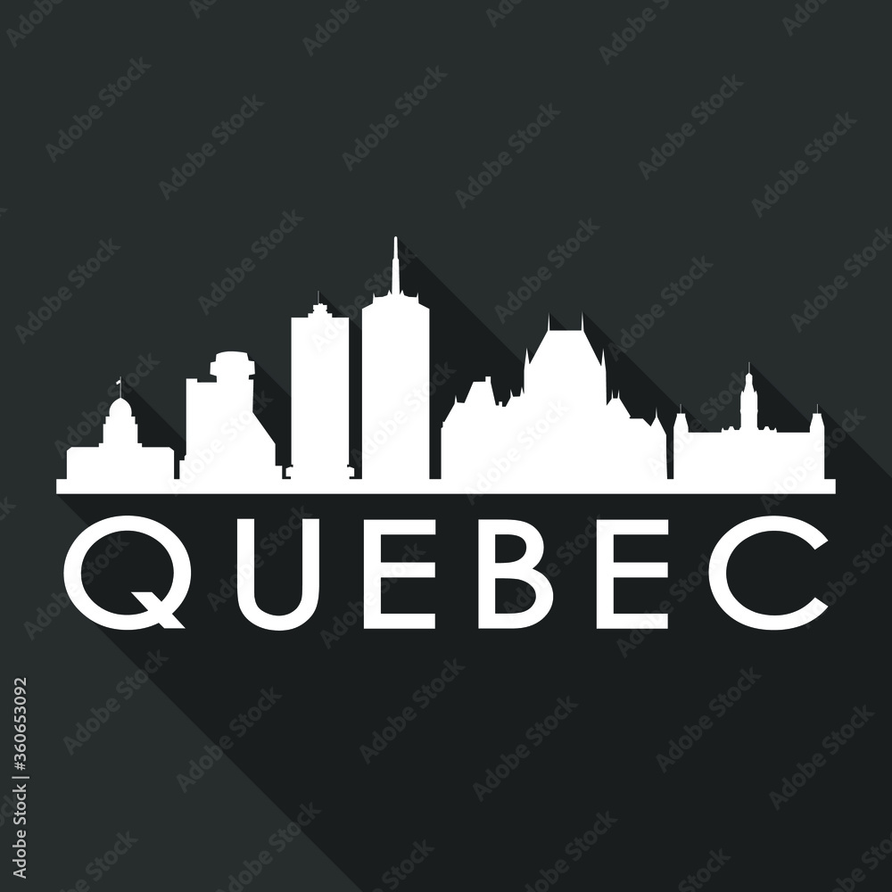 Quebec Canada Flat Icon Skyline Silhouette Design City Vector Art Famous Buildings. Quebec Canada Flat Icon Skyline Silhouette Design City Vector Art Famous Buildings.