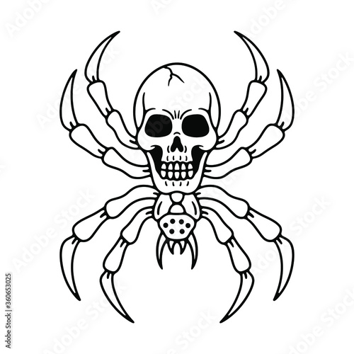 spider skull on a white background