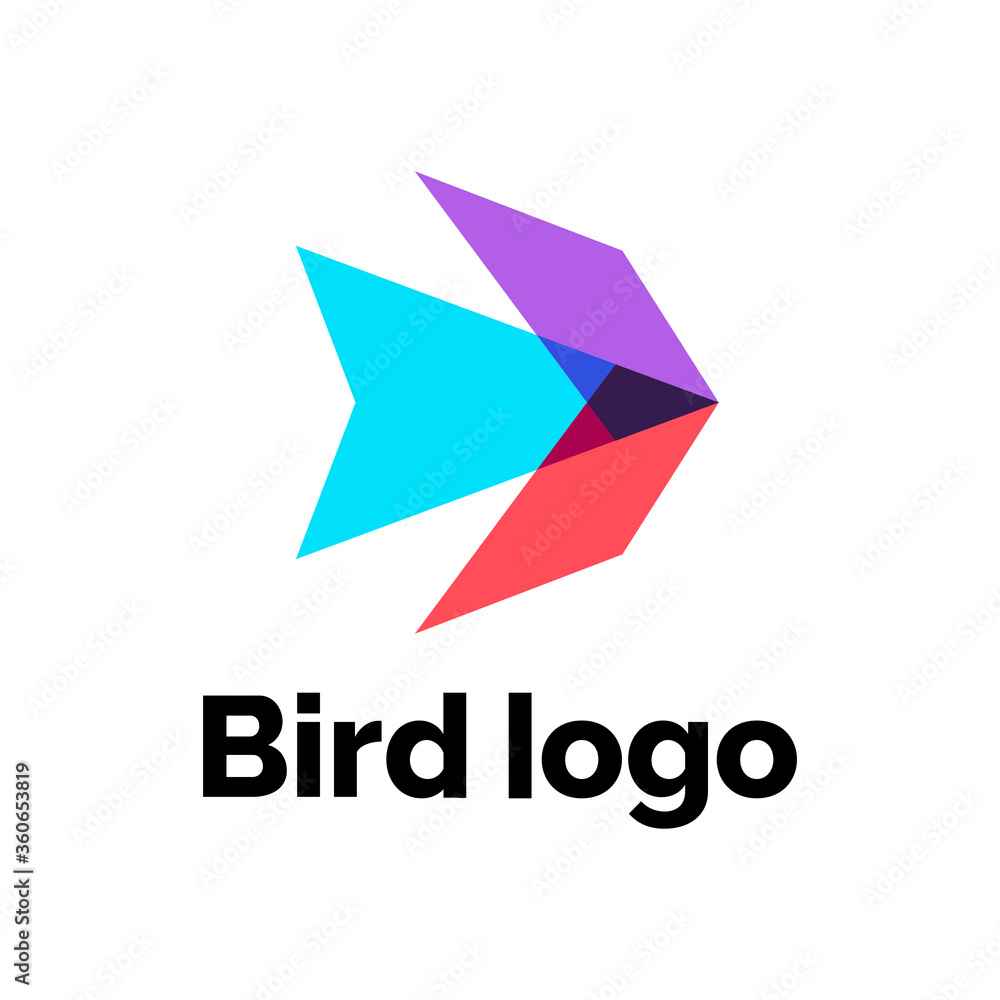 Color abstract flat bird logo Color abstract flat bird logo