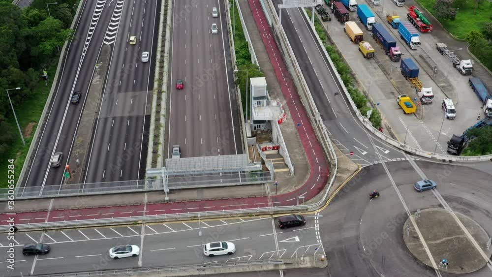 Top view of Hong Kong traffic Top view of Hong Kong traffic
