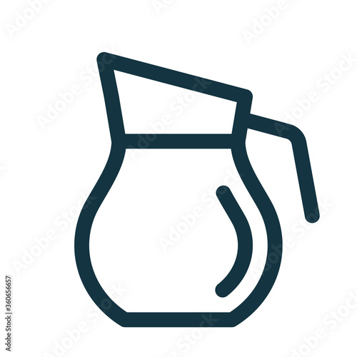 Carafe with beverage, drink inside. Carafe symbol.