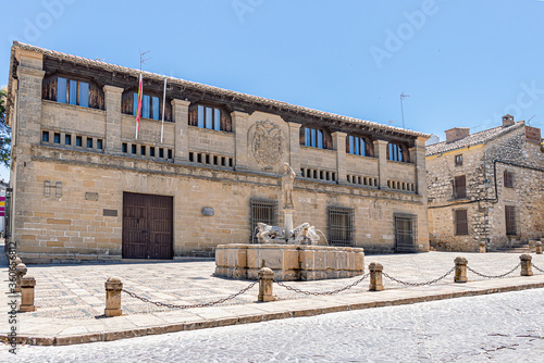 Fountain of Lions (Fuente de los Leones) in the Square of Populo (Plaza del Populo), Baeza. Renaissance city in Jaen province. World heritage site. Andalusia, Spain photo