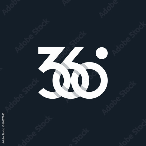 360 degree logo line white