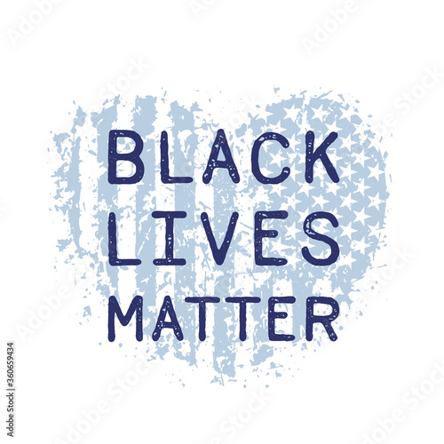 black lives matter poster with heart and american flag
