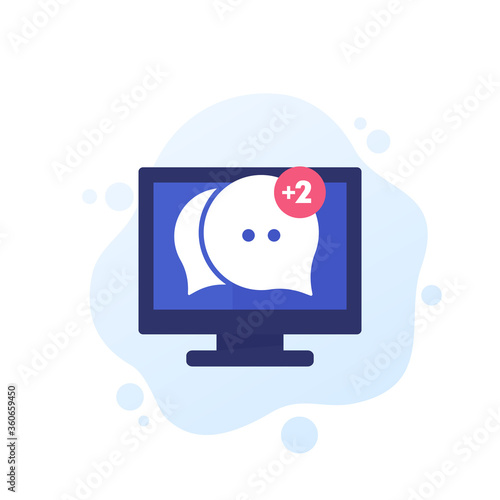 comment, new reply, message in chat vector icon