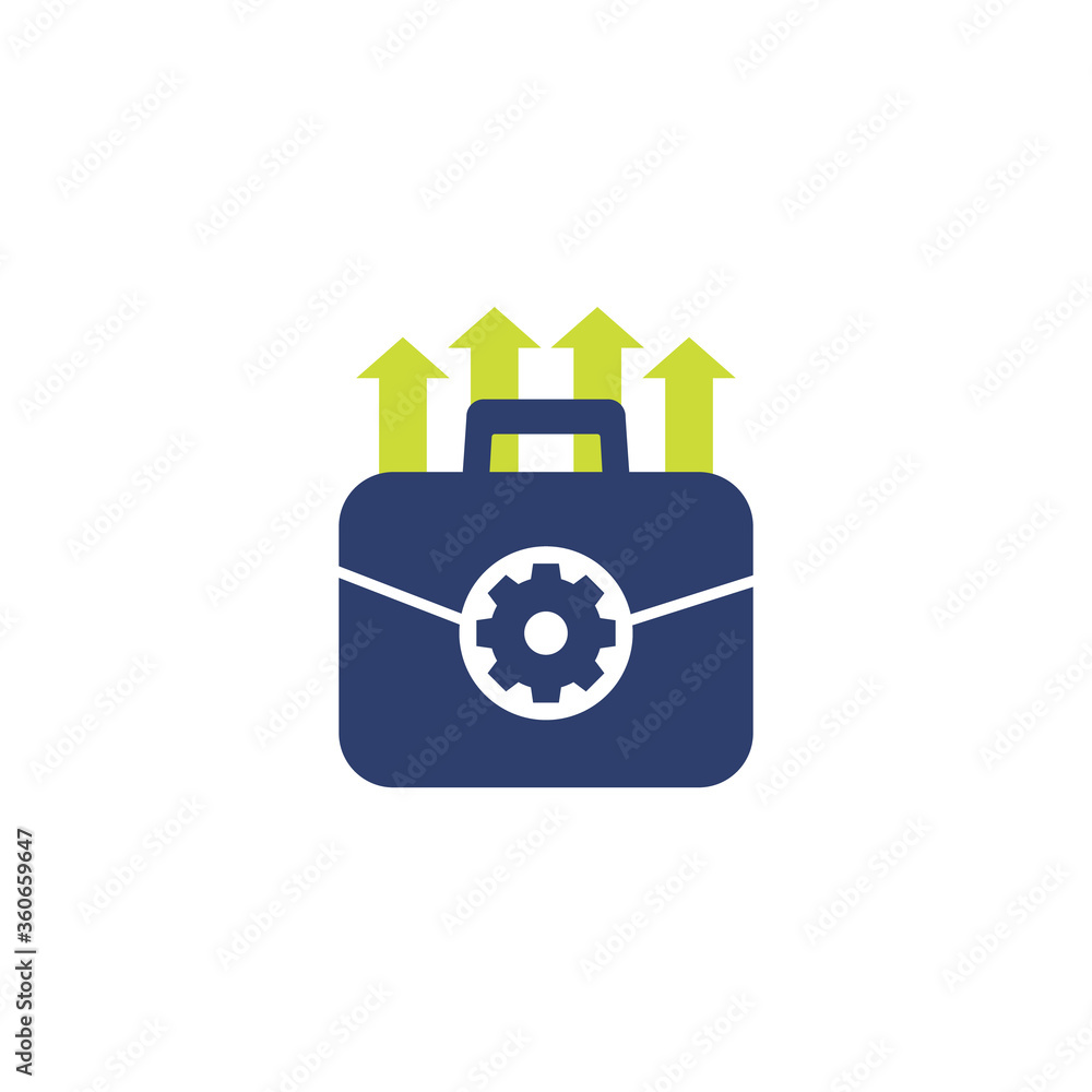 portfolio optimization and growth icon on white