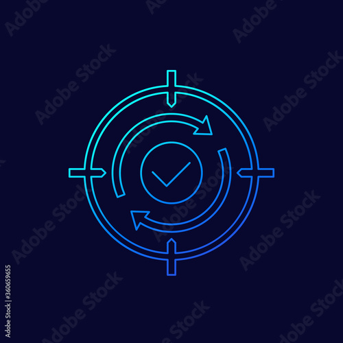 retargeting icon, digital marketing line vector photo