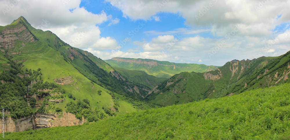Obraz premium Azerbaijan. Beautiful waterfall in the picturesque mountains