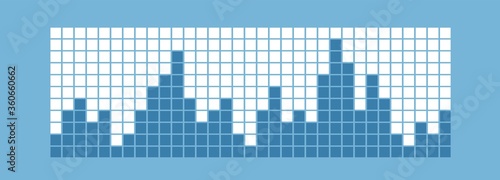 Bar chart steps diagram. Data graph chart steps, squares, vector
