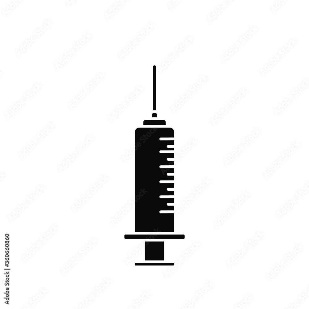 Medical Syringe Flat line Icon Medical Syringe Flat line Icon