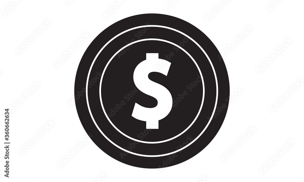 Dollar coin icon. vector graphics Dollar coin icon. vector graphics