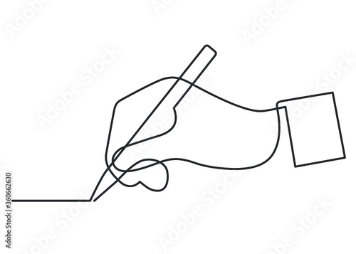 continuous line drawing of hand drawing a line