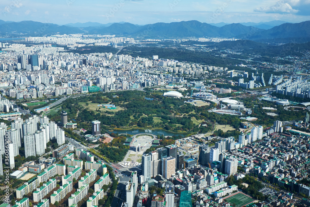 It is scenery of Seoul, capital city of Korea.
